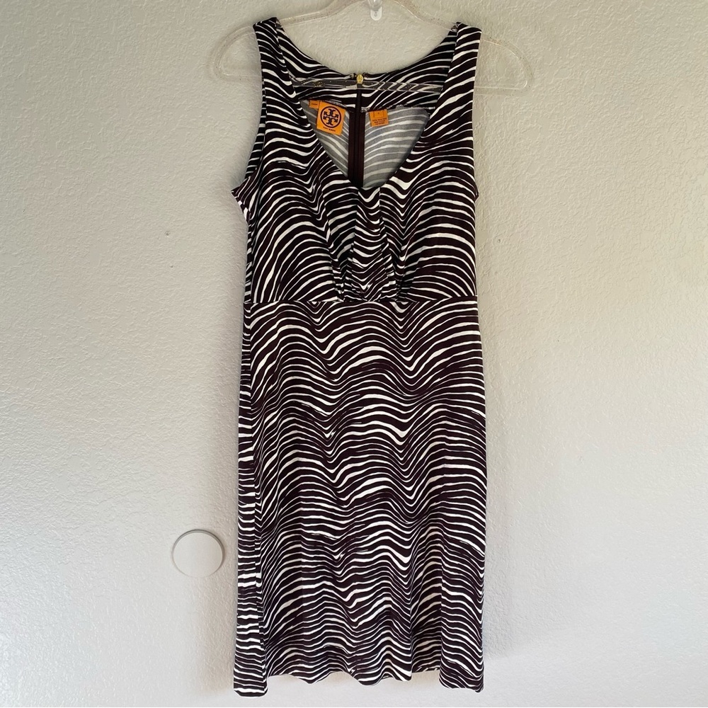 Tory burch Silk MIDI Zebra Print Dress